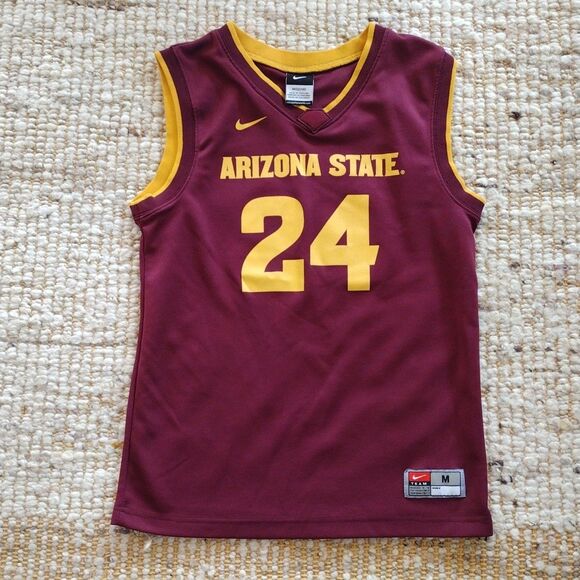 Nike Youth Size MEDIUM 12/14 ASU Basketball Jersey Arizona State #24 Poly - Picture 1 of 12